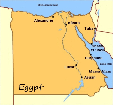 Egypt - mapa Egypta